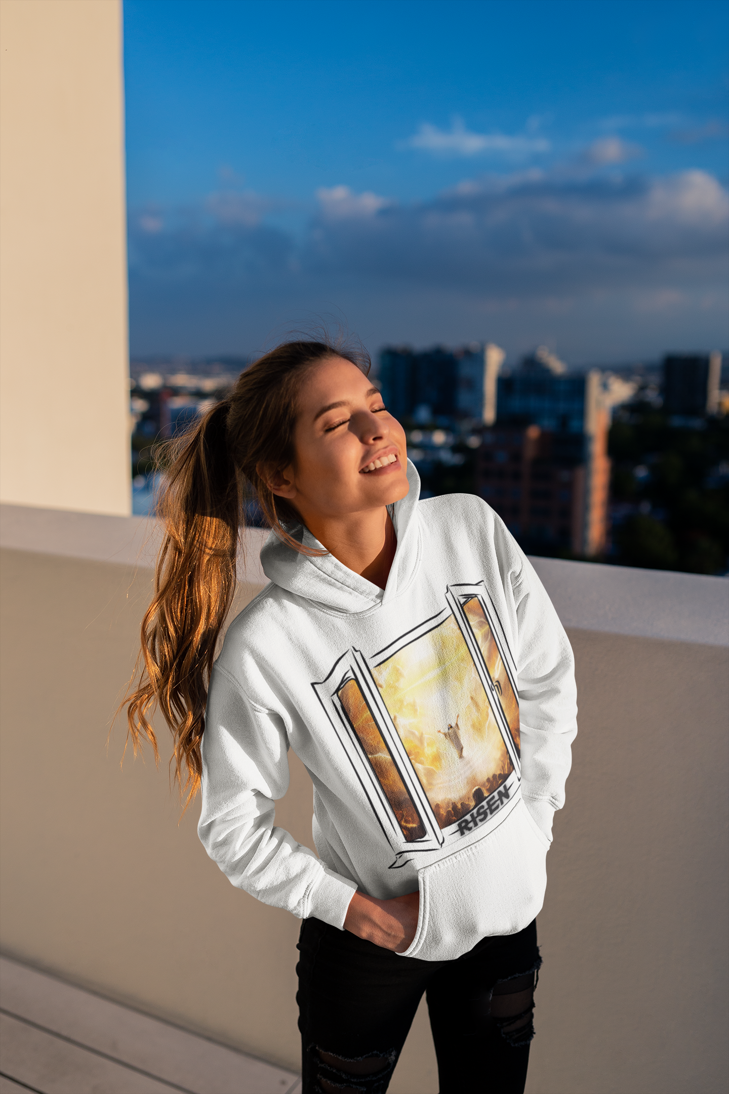 HE HAS RISEN PREMIUM HOODIE